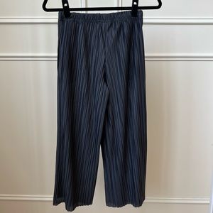 Topshop PETITE plisse cropped wide leg pant
